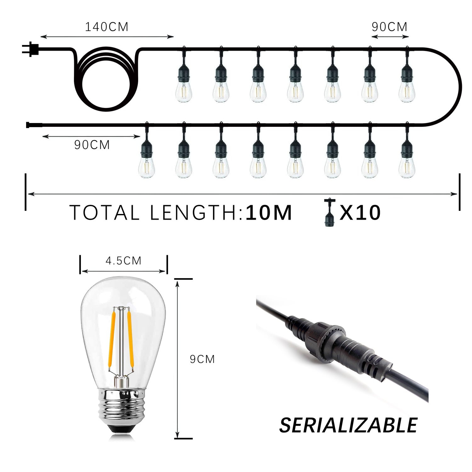 10m string light