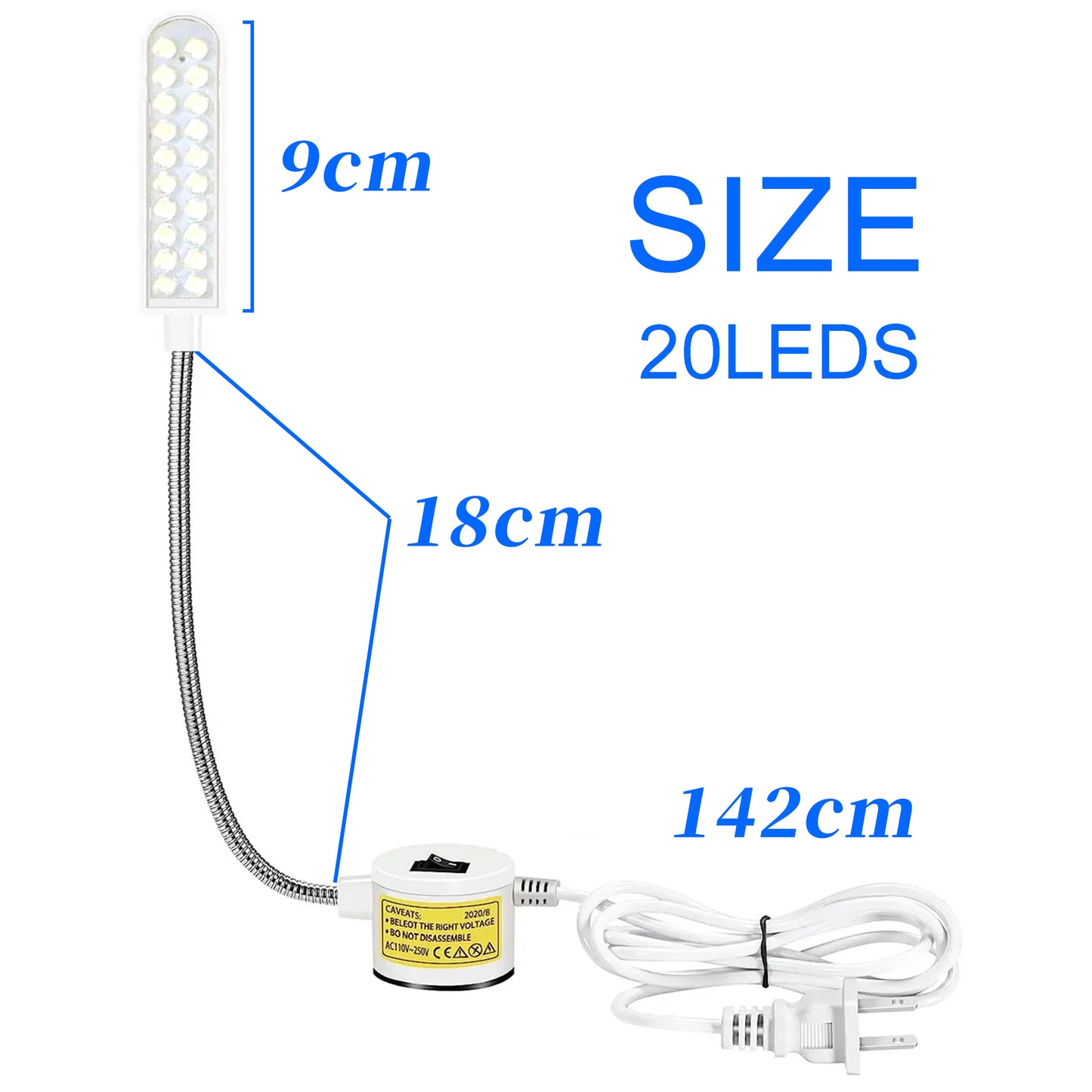Magnetic LED Sewing Lamp With Flexible Hose