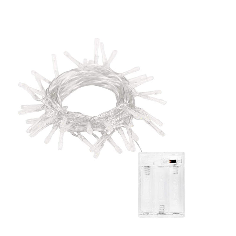 Clear Battery String Lights with transparent wire and battery pack by Ningbo Foroureyes Electric