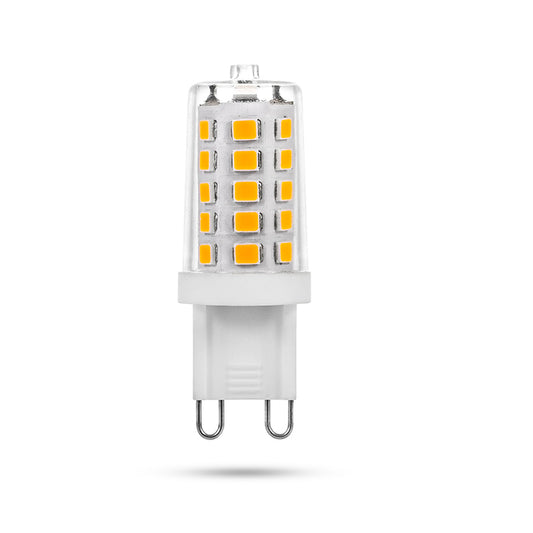 Dimmbale G9 led bulb with multiple yellow LED chips in clear casing by Ningbo Foroureyes Electric
