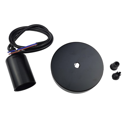 Black E27 Lamp Holder with wiring and mounting accessories by Ningbo Foroureyes Electric Co Ltd