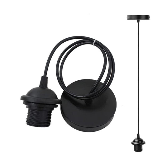 Black E27 lamp holder with cord and ceiling mount by Ningbo Foroureyes Electric Co Ltd