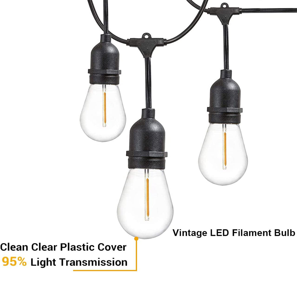 E27 LED outdoor bulb with vintage filament design and clear plastic cover for high light transmission