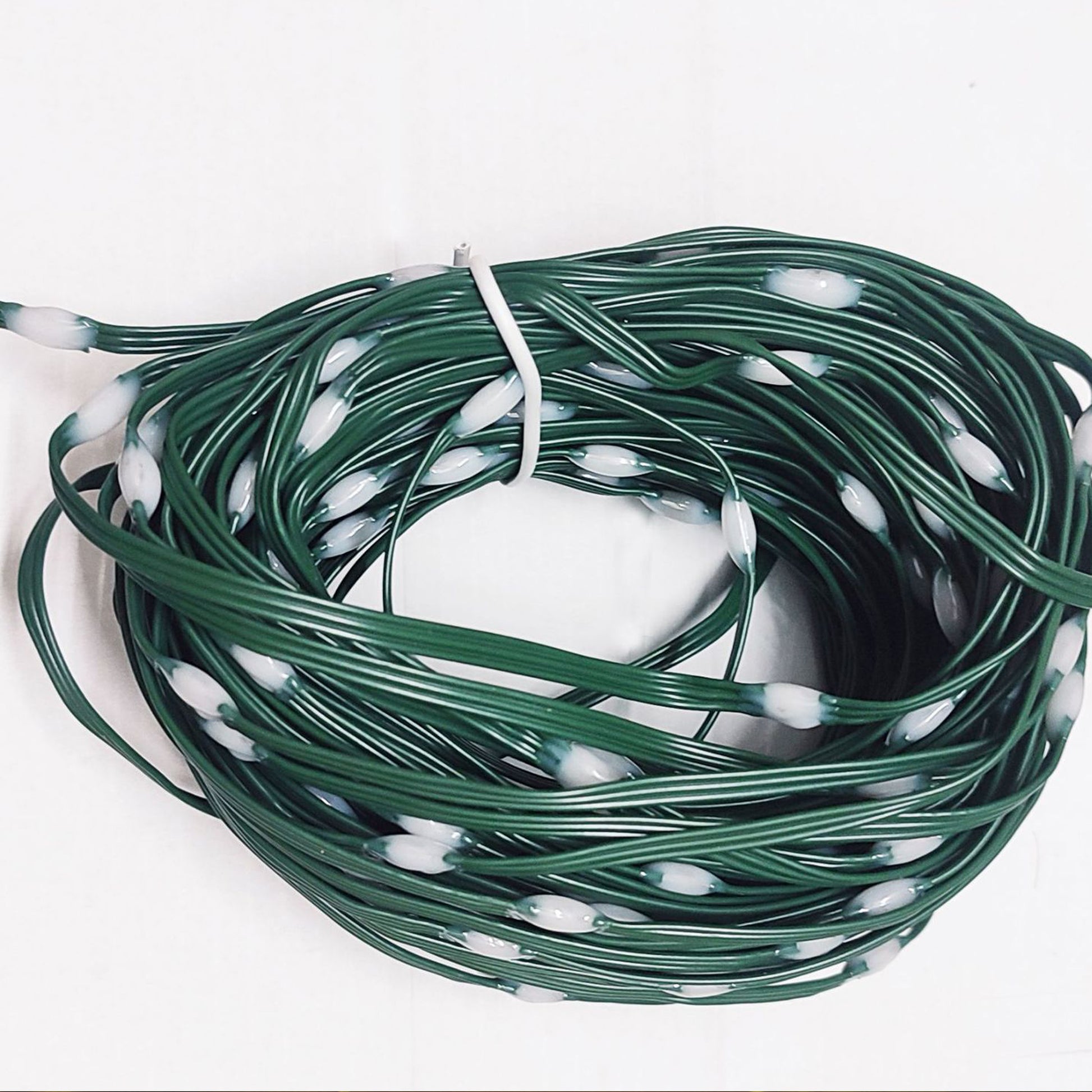 Green outdoor Festoon string lights coiled with small white bulbs by Ningbo Fuaisi Electric Appliance