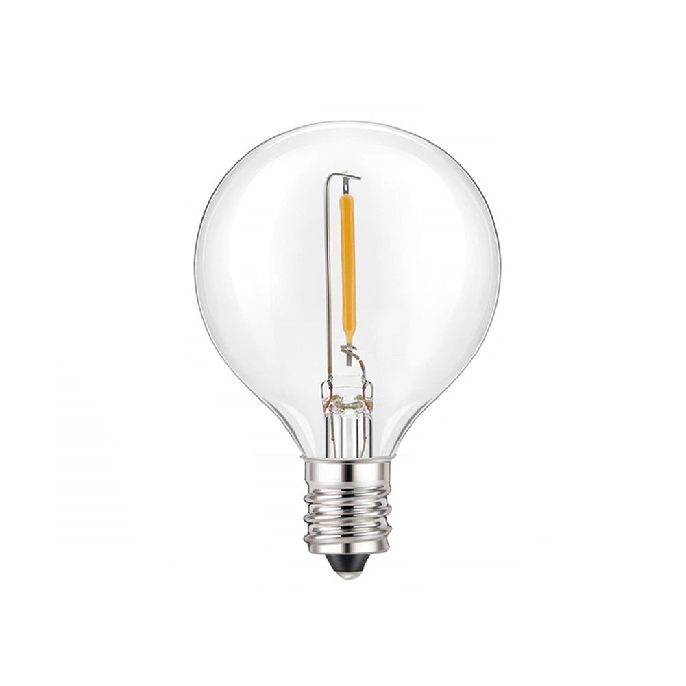 Clear G40 LED Bulb with visible filament and silver base by Ningbo Fuaisi Electric Appliance