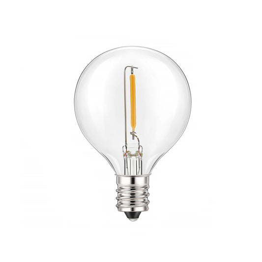 Clear G40 LED Bulb with visible filament and silver base by Ningbo Fuaisi Electric Appliance