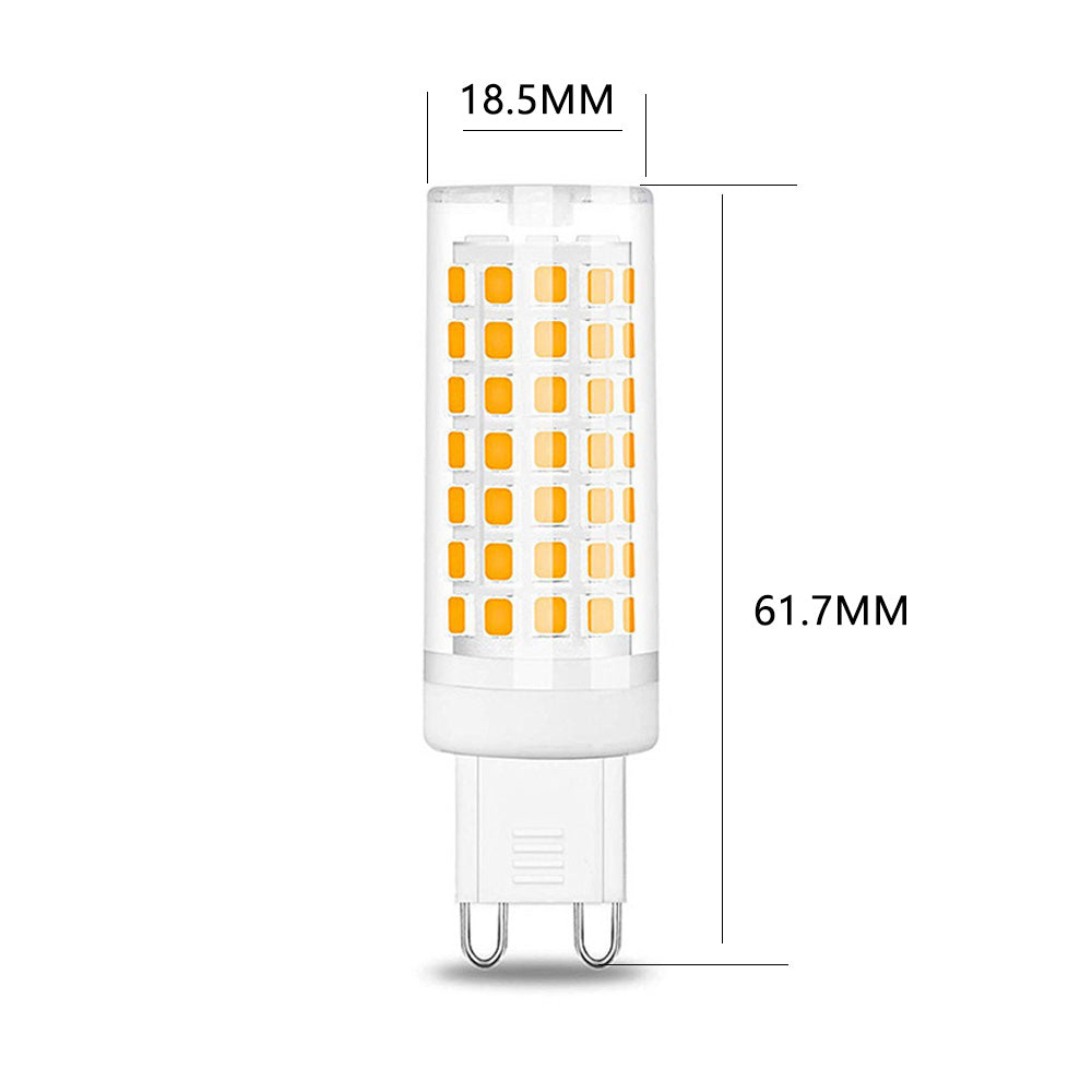 Ningbo Foroureyes G9 LED bulb with measurements 18.5mm width and 61.7mm height