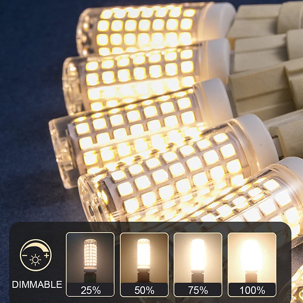 Brightly lit G9 LED bulbs by Ningbo Foroureyes Electric with dimmable settings from 25 to 100 percent