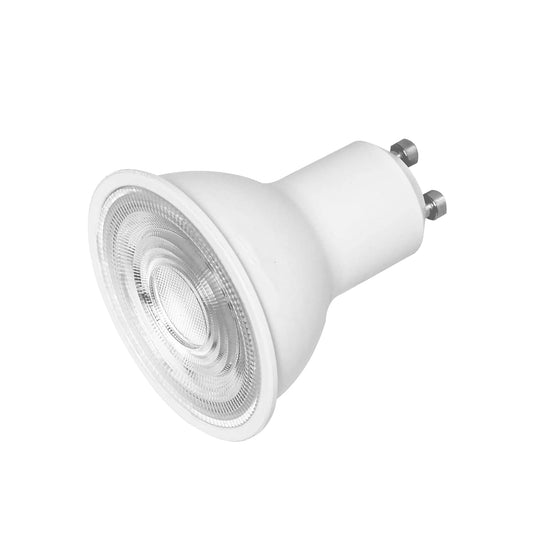 White GU10 led bulb with clear glass and two-pin base by Ningbo Foroureyes Electric Co Ltd