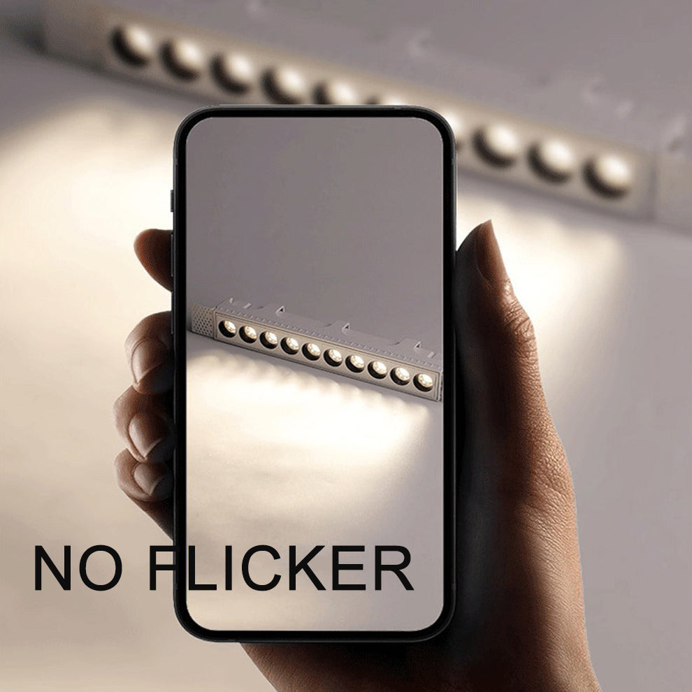 LED spotlight showing no flicker effect with Grid Downlight illumination feature