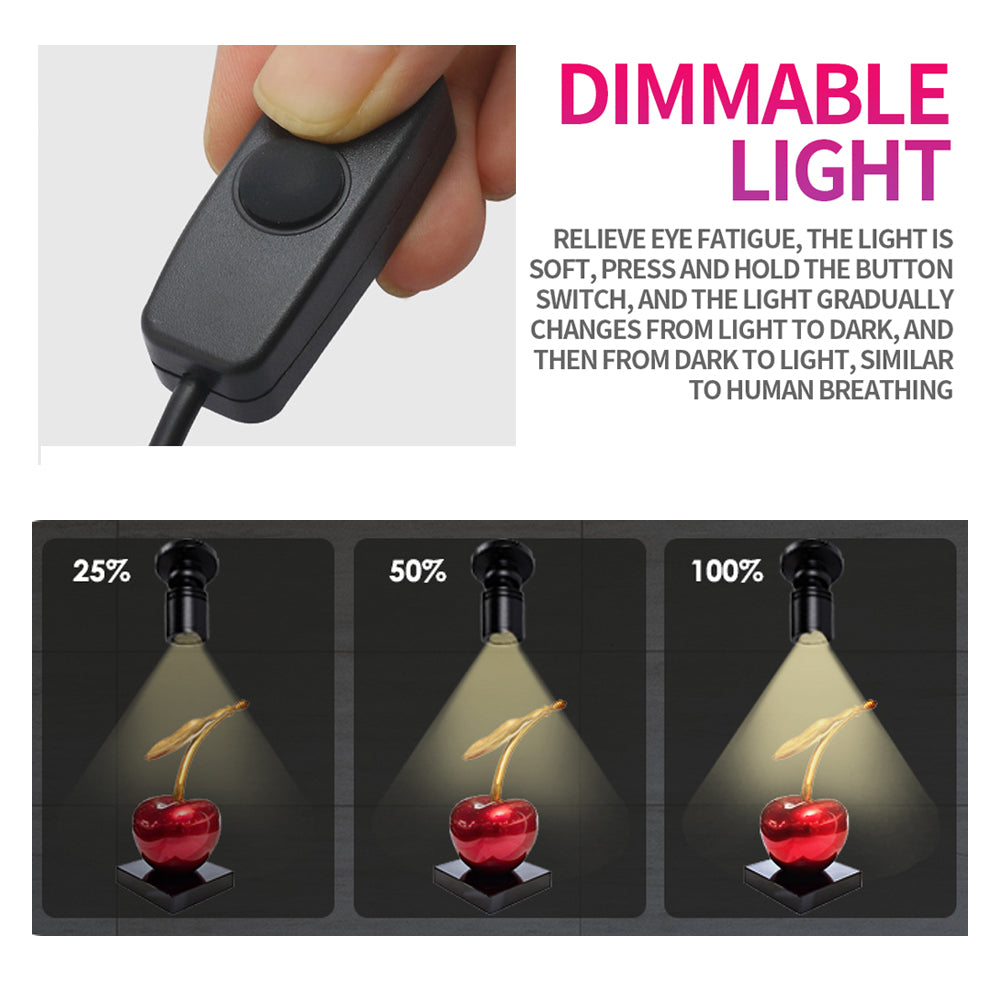 LED cabinet lights with dimmable feature showing adjustable light brightness from 25 to 100 percent