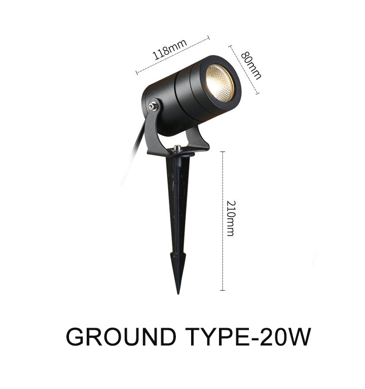Ningbo Foroureyes Electric Co led garden spotlights ground type 20W black outdoor spotlight with spike