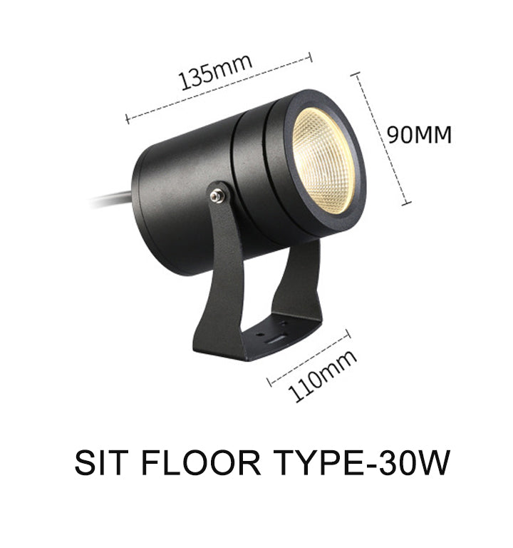 Black 30W led garden spotlights from Ningbo Foroureyes with adjustable mount and compact design