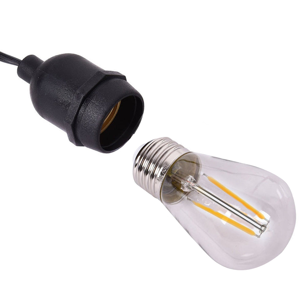 LED Outdoor Lights with Durable Black Socket and Energy-Efficient Bulb for Garden and Patio Use