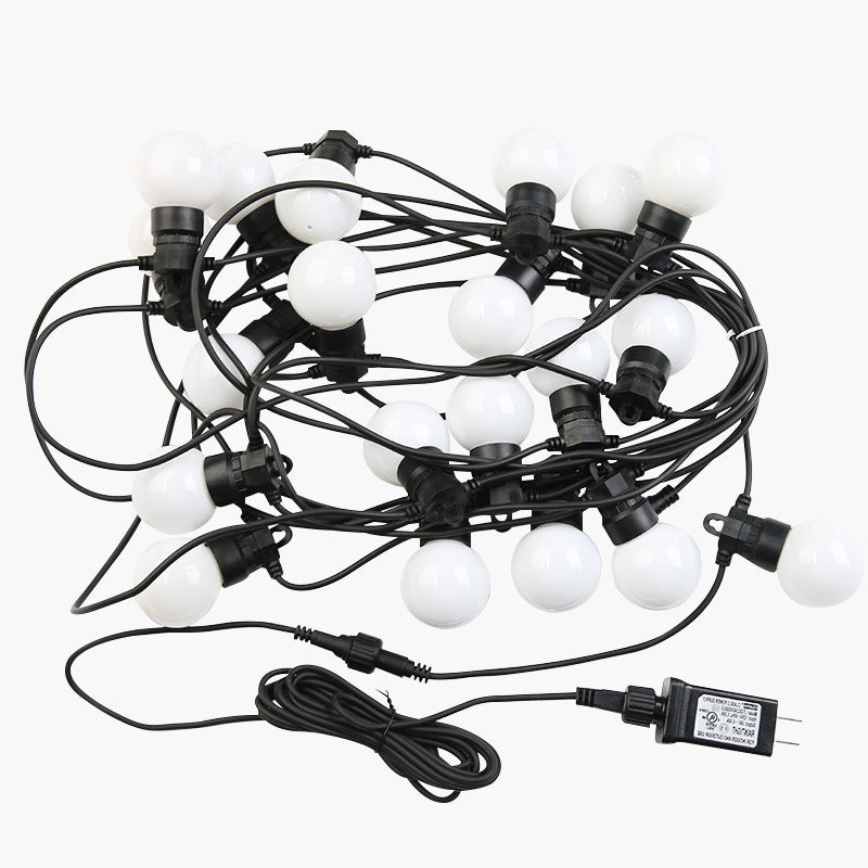 Outdoor lighting string with round bulbs and black wiring for lights decoration by Ningbo Fuaisi