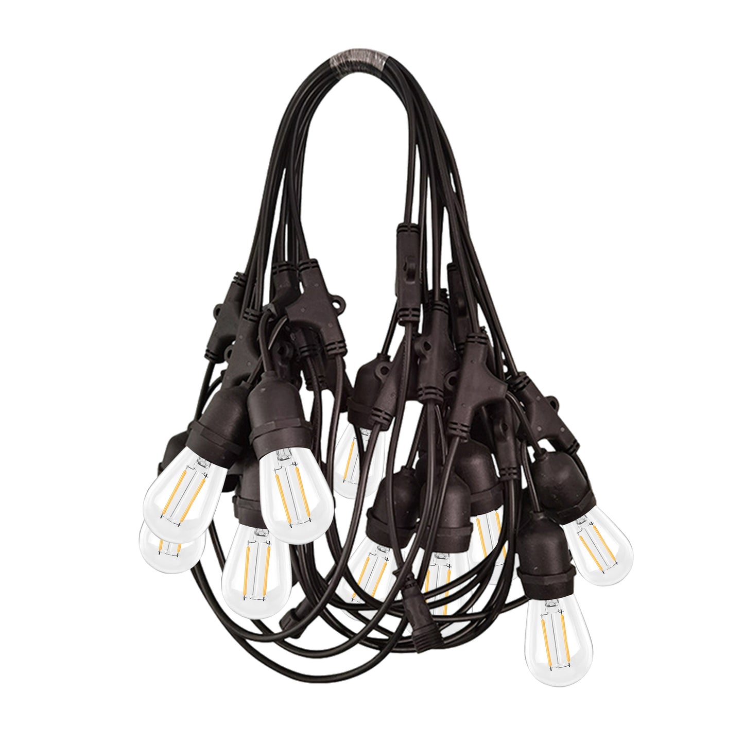 Ningbo Fuaisi Electric Appliance Co commercial waterproof string lights with multiple LED bulbs and black cords