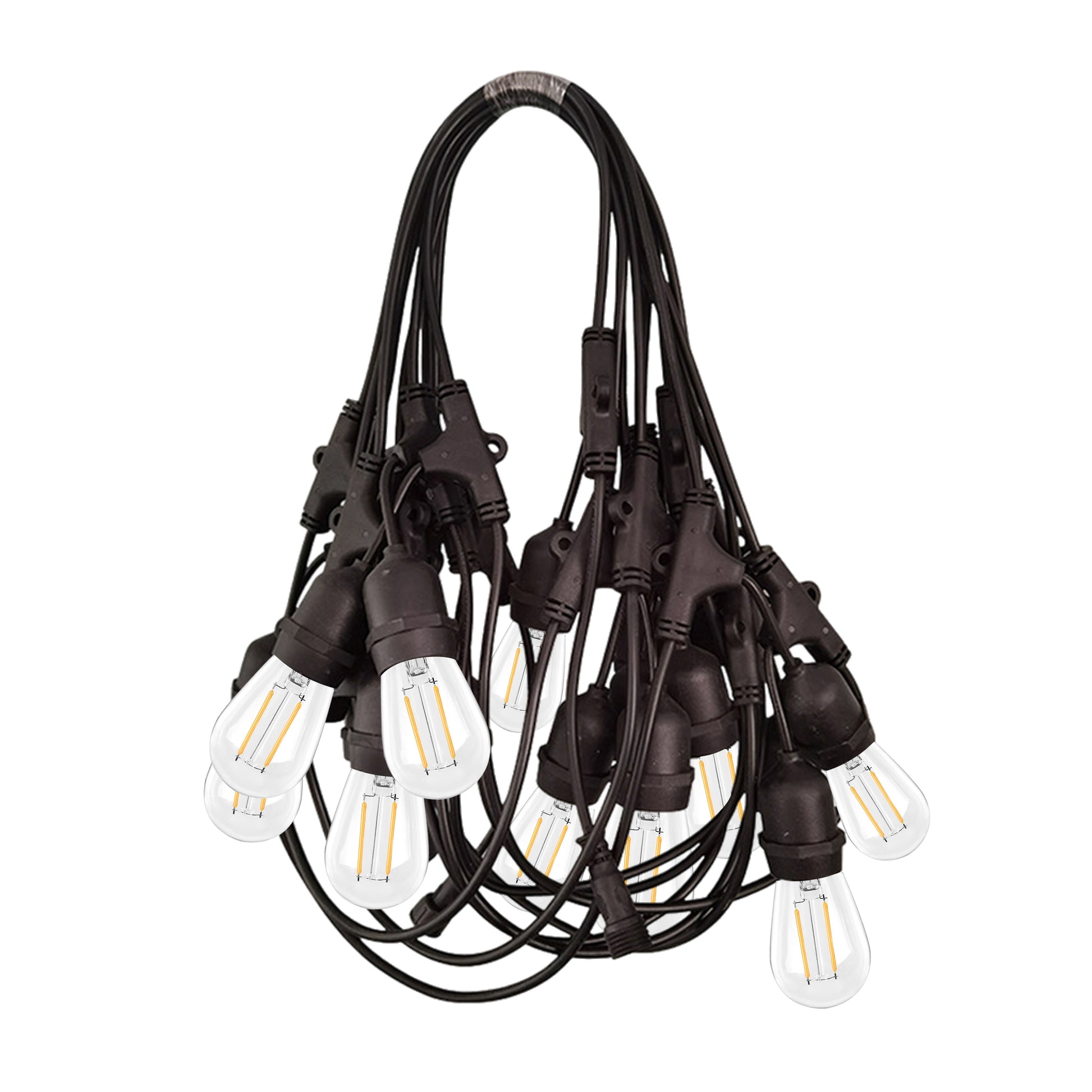 Ningbo Fuaisi Electric Appliance Co commercial waterproof string lights with multiple LED bulbs and black cords