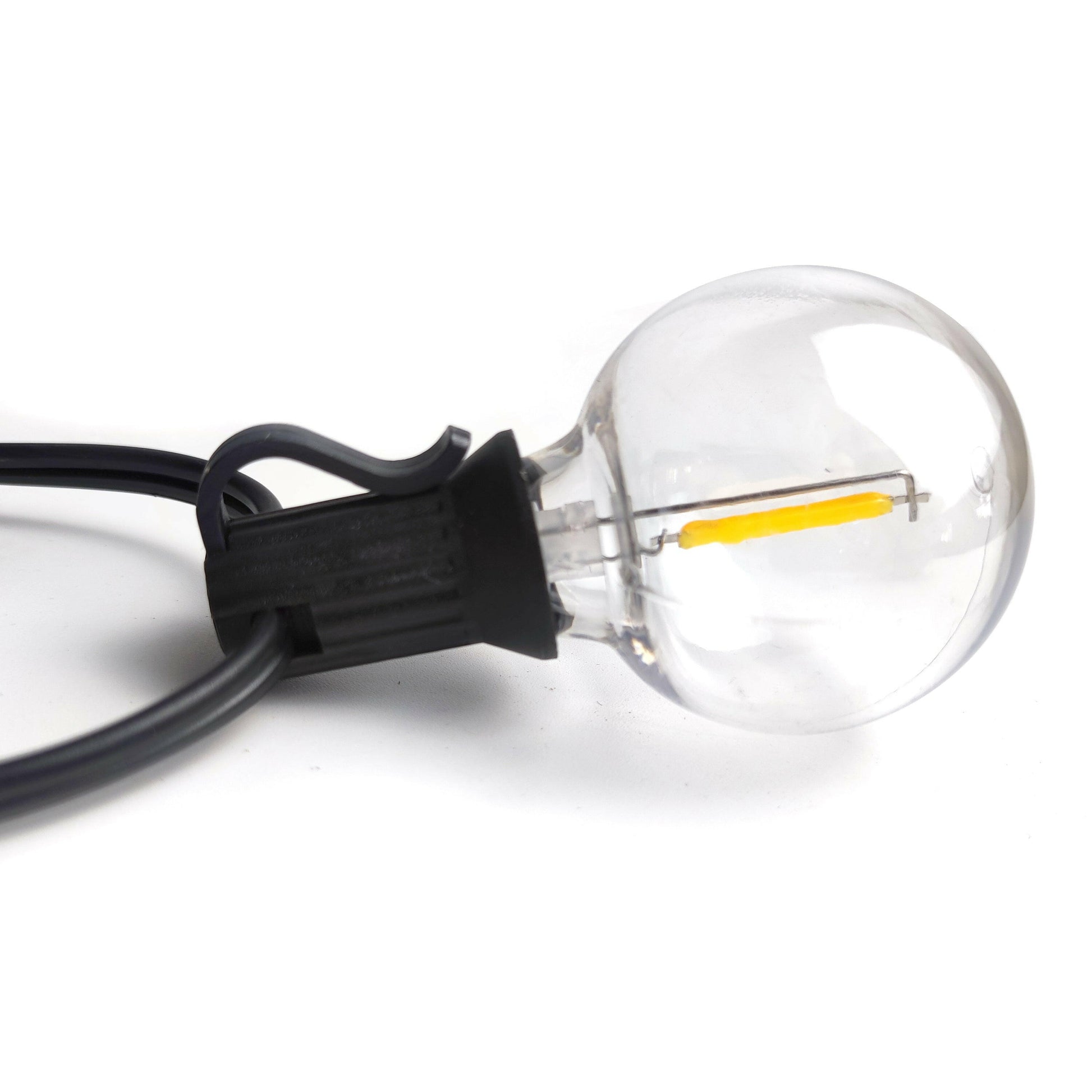 Clear bulb string light component for outdoor solar lights by Ningbo Fuaisi Electric Appliance Co