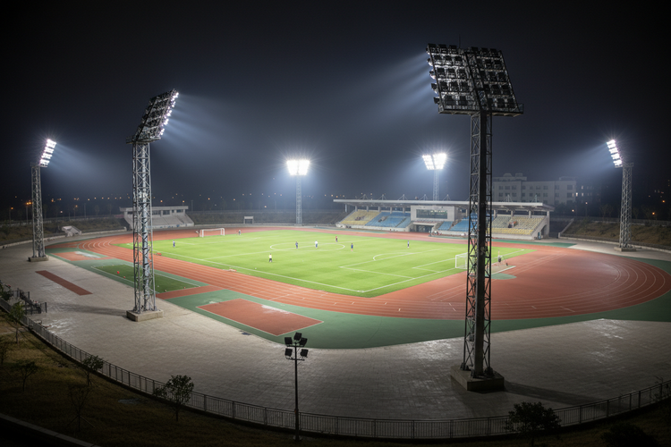 Outdoor Sports Field Illuminated by LED Floodlights for Bright and Efficient Night Lighting