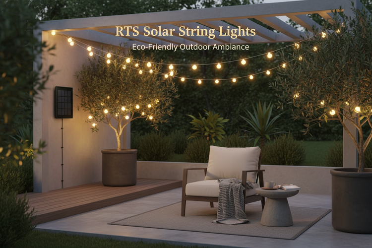 RTS Solar String Lights Creating a Cozy Eco-Friendly Outdoor Ambiance for Patios and Gardens