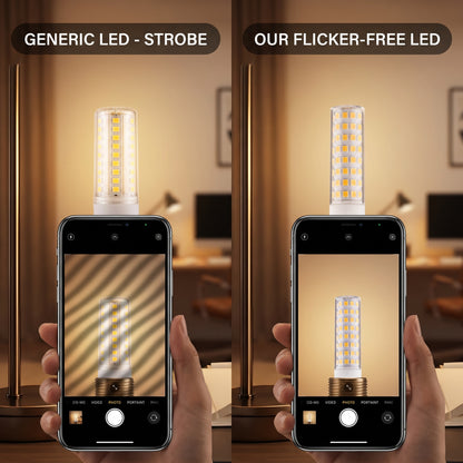 12W G9 E14 E12 LED Bulb 1200lm 100 LEDs 2835 SMD Ceramic PC Flicker-Free Replacement for 120W Halogen Bulbs for Indoor Chandeliers