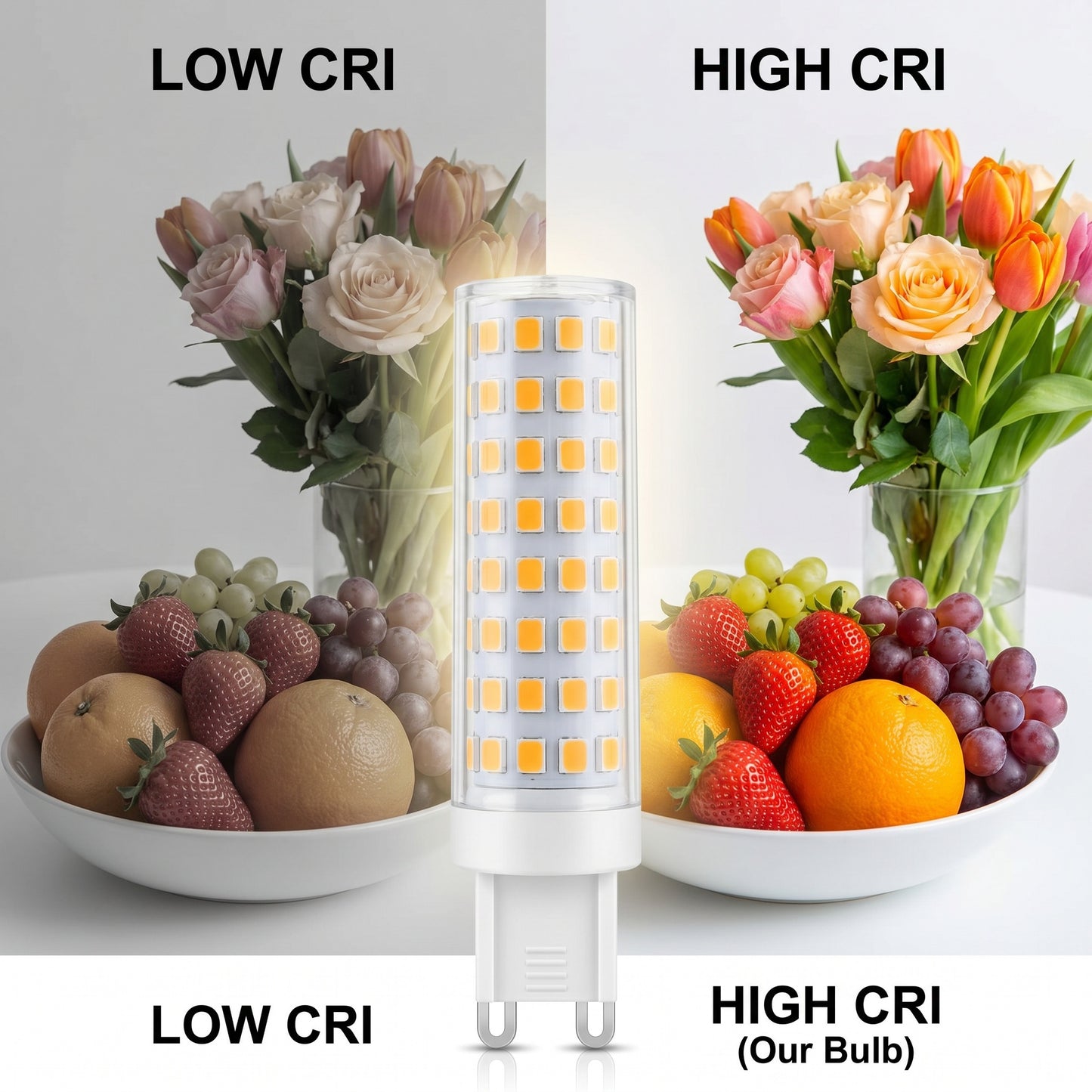 12W G9 E14 E12 LED Bulb 1200lm 100 LEDs 2835 SMD Ceramic PC Flicker-Free Replacement for 120W Halogen Bulbs for Indoor Chandeliers