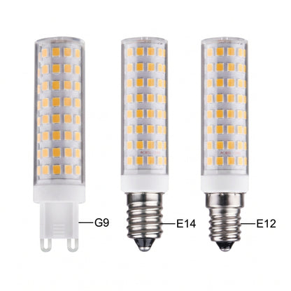 12W G9 E14 E12 LED Bulb 1200lm 100 LEDs 2835 SMD Ceramic PC Flicker-Free Replacement for 120W Halogen Bulbs for Indoor Chandeliers