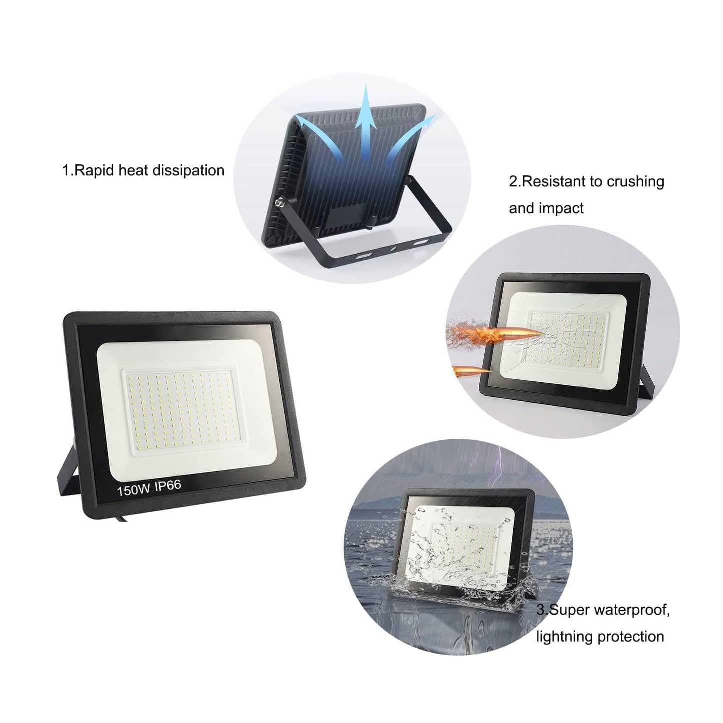 10W 20W 30W 50W 100W 150W 200W 300W 400W 500W 600W LED Floodlight for Outdoor Lighting