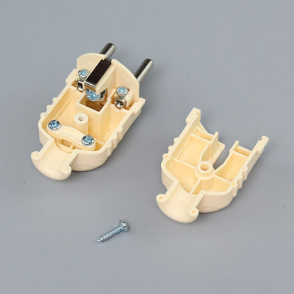 Yellow Housing German Power Plug 250V 16A Re-connectable EU Standard Plug 2P+E Detachable Assembly Electrical Connector
