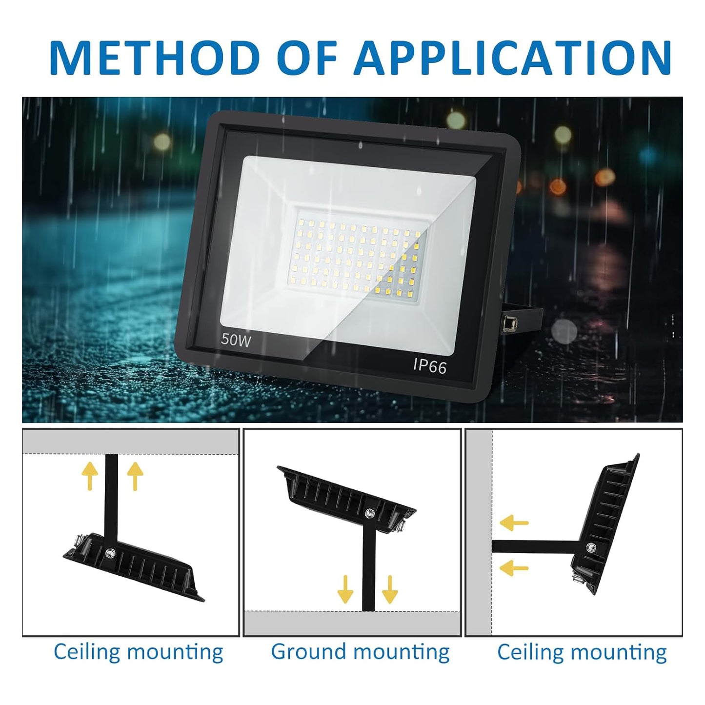 10W 20W 30W 50W 100W 150W 200W 300W 400W 500W 600W LED Floodlight for Outdoor Lighting