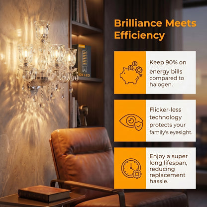 12W G9 E14 E12 LED Bulb 1200lm 100 LEDs 2835 SMD Ceramic PC Flicker-Free Replacement for 120W Halogen Bulbs for Indoor Chandeliers