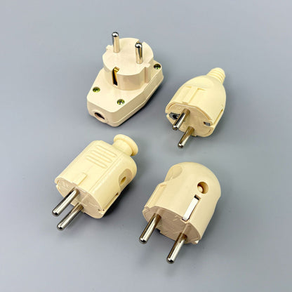 Yellow Housing German Power Plug 250V 16A Re-connectable EU Standard Plug 2P+E Detachable Assembly Electrical Connector