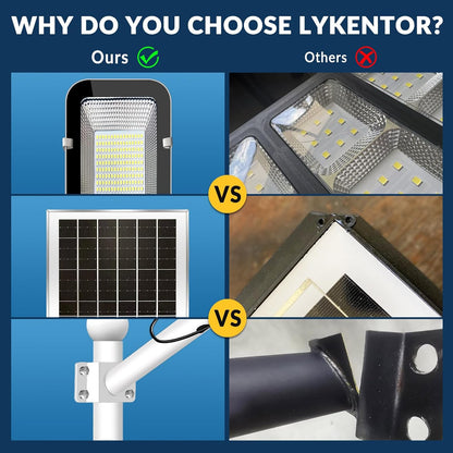 Solar-Powered IP65 Waterproof Outdoor Courtyard Light with Remote Control Super Bright LED Household Lamp for Street Lighting