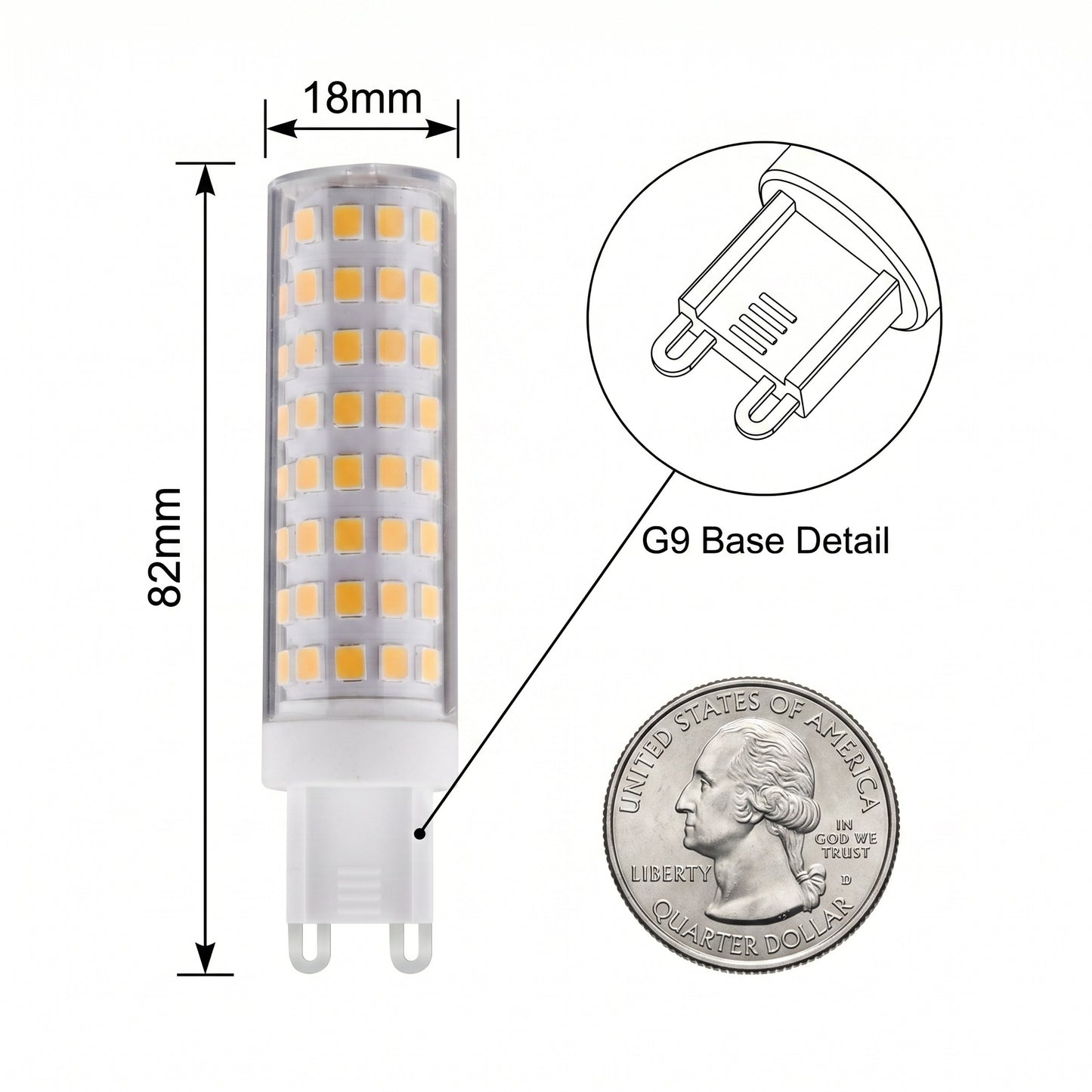 12W G9 E14 E12 LED Bulb 1200lm 100 LEDs 2835 SMD Ceramic PC Flicker-Free Replacement for 120W Halogen Bulbs for Indoor Chandeliers