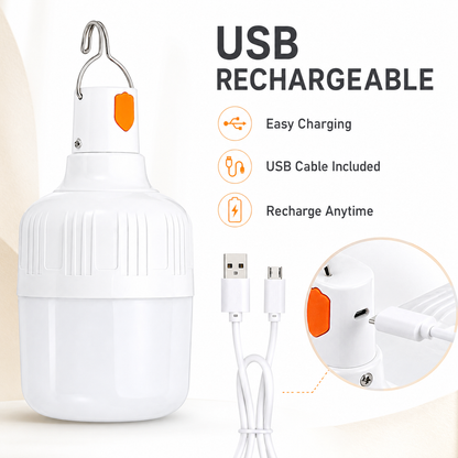 8W Outdoor USB Rechargeable LED Lamp Bulbs High Brightness Emergency Light Hook Up Camping Fishing Portable Lantern Night Lights