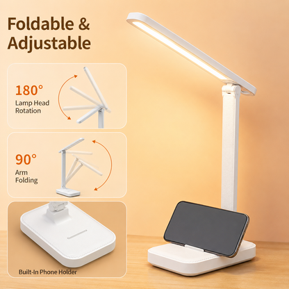 LED Desk Lamp 3 Levels Dimmable Touch Night Light USB 5v Eye Protection Foldable Table Lamp for Bedroom Bedside Desk