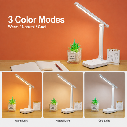 LED Desk Lamp 3 Levels Dimmable Touch Night Light USB 5v Eye Protection Foldable Table Lamp for Bedroom Bedside Desk
