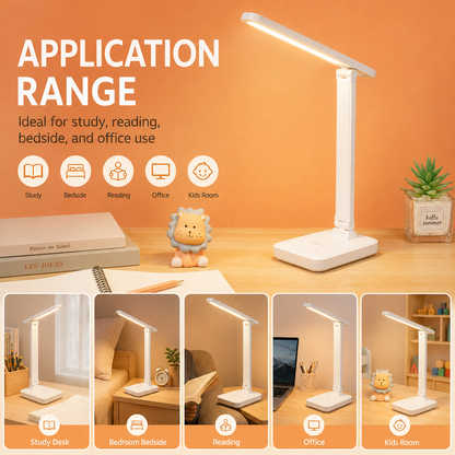 LED Desk Lamp 3 Levels Dimmable Touch Night Light USB 5v Eye Protection Foldable Table Lamp for Bedroom Bedside Desk