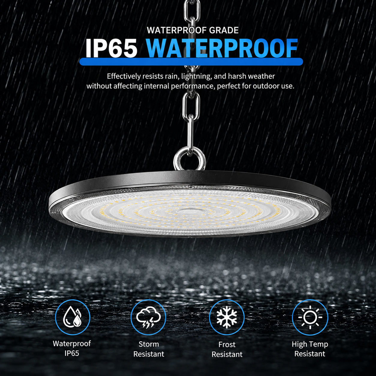 UFO LED High Bay Light 50W 100W 150W 200W 300W IP65 Waterproof Industrial Ceiling Lamp for Warehouse Factory Workshop Garage