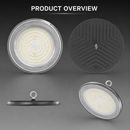UFO LED High Bay Light 50W 100W 150W 200W 300W IP65 Waterproof Industrial Ceiling Lamp for Warehouse Factory Workshop Garage