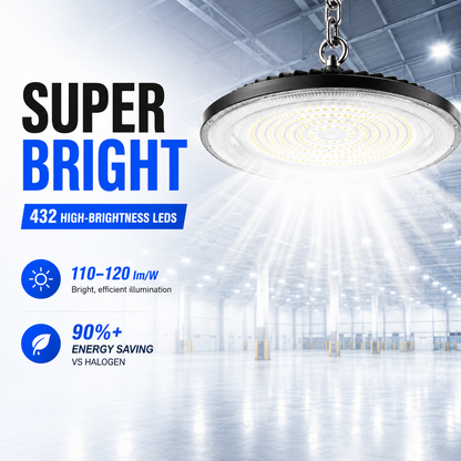 UFO LED High Bay Light 50W 100W 150W 200W 300W IP65 Waterproof Industrial Ceiling Lamp for Warehouse Factory Workshop Garage