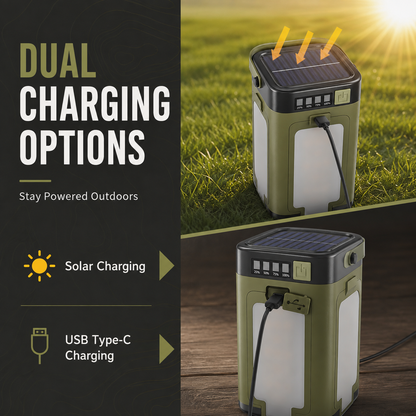Solar Camping Lantern with 6 Lighting Modes & Fold-Out Panels