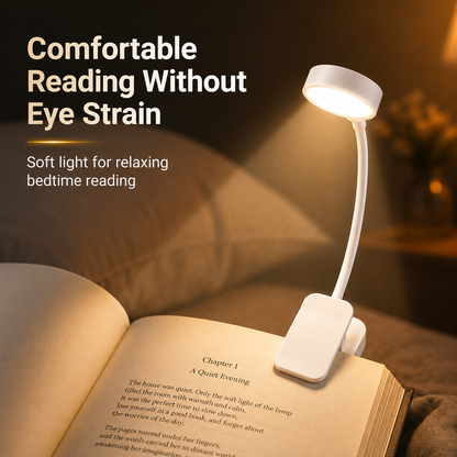 Mini LED Clip-On Reading Light 3 Color Modes Battery Powered Book Light for Bed Reading Study Travel