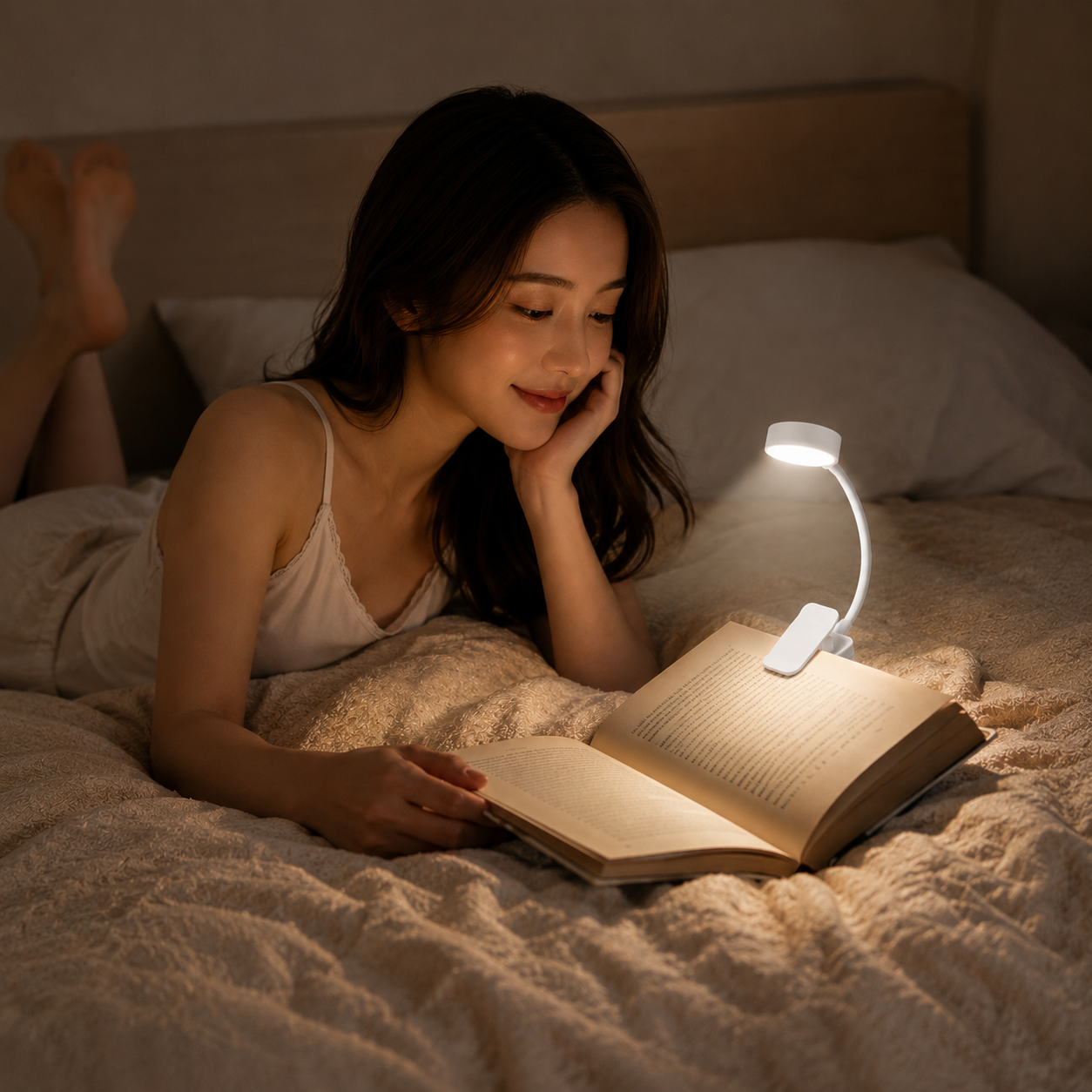 Mini LED Clip-On Reading Light 3 Color Modes Battery Powered Book Light for Bed Reading Study Travel
