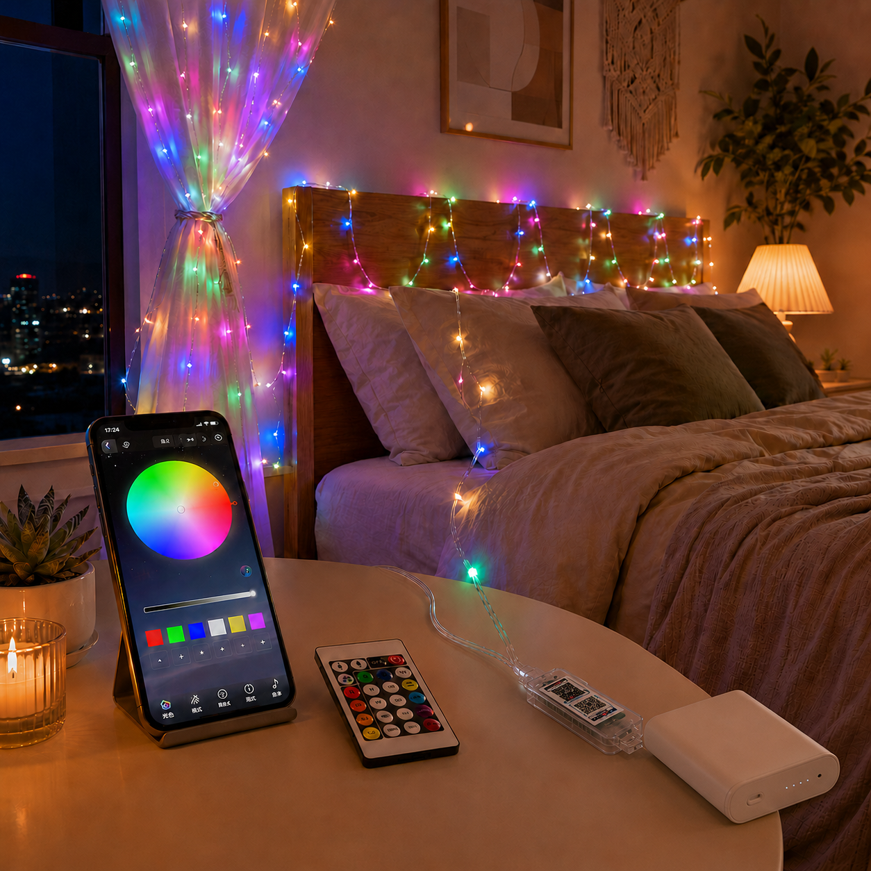 APP Controller With Remote Smart LED String Lights