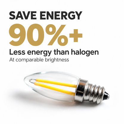 E12 LED Filament Bulb COB Glass Candle Light Vintage Lamp for Chandelier Candelabra
