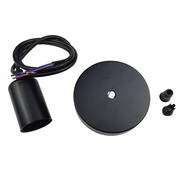 Black E27 Lamp Holder with wiring and mounting accessories by Ningbo Foroureyes Electric Co Ltd