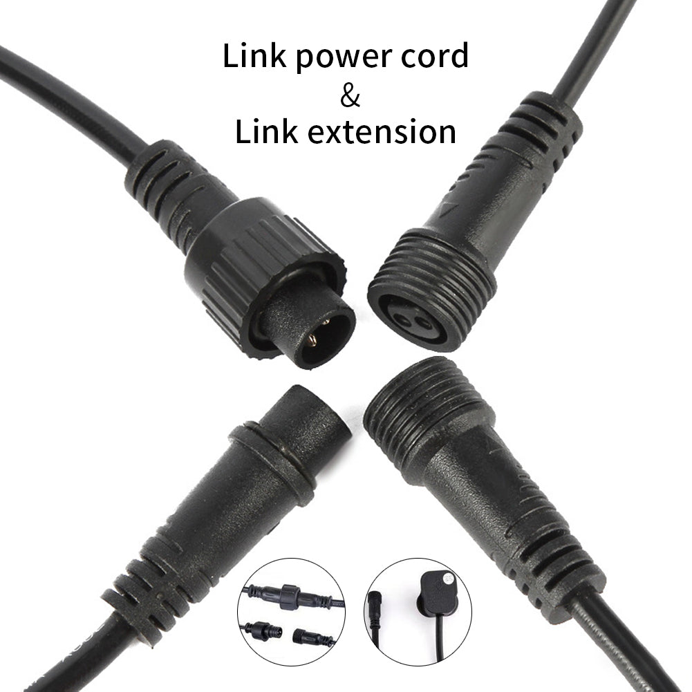 Power cord and extension for Fairy Lights with secure connectors for easy setup and extension