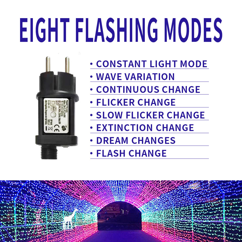 Festoon String Lights with eight flashing modes for vibrant outdoor ambiance and decoration