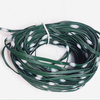 Festoon String Lights on a green wire, perfect for outdoor gatherings and illuminating backyards